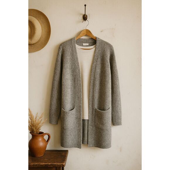Old Navy Women’s Shaker Stitch Open Front Cardigan Sweater Grey Marl Size M - Picture 1 of 12